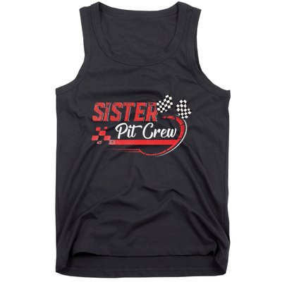 Sister Pit Crew Race Car Birthday Party Racing Family Tank Top