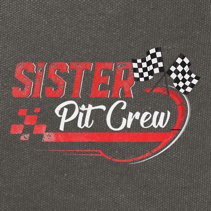 Sister Pit Crew Race Car Birthday Party Racing Family Cotton Canvas Backpack