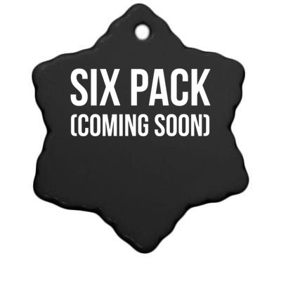 Six Pack Coming Soon Cute Gift Ceramic Star Ornament