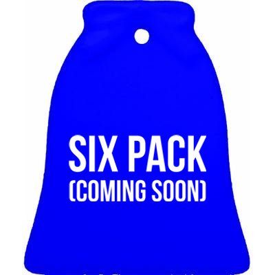 Six Pack Coming Soon Cute Gift Ceramic Bell Ornament