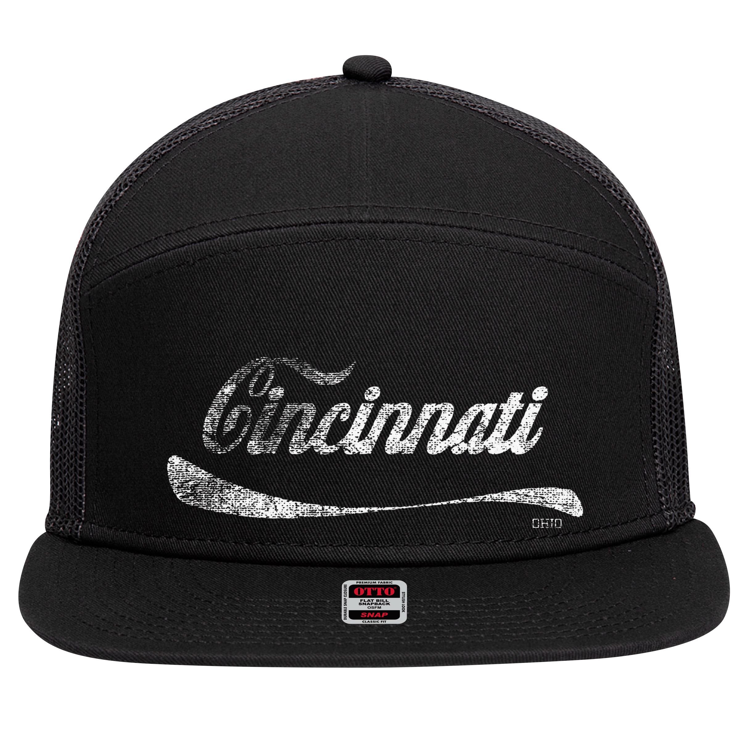 Soda Pop Cincinnati Cola 7 Panel Mesh Trucker Snapback Hat