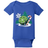 Snowy Pickleball Christmas Tree Festive Winter Snowflake Gift Baby Bodysuit