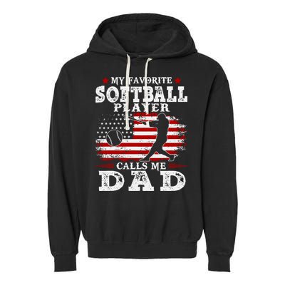 Softball Player Calls Me Dad Garment-Dyed Fleece Hoodie