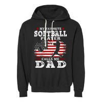 Softball Player Calls Me Dad Garment-Dyed Fleece Hoodie