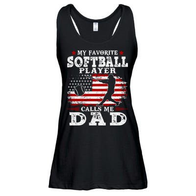 Softball Player Calls Me Dad Ladies Essential Flowy Tank