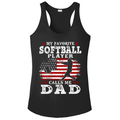 Softball Player Calls Me Dad Ladies PosiCharge Competitor Racerback Tank
