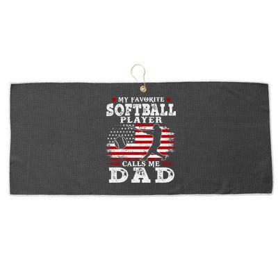 Softball Player Calls Me Dad Large Microfiber Waffle Golf Towel