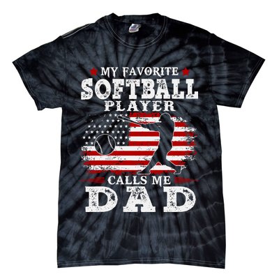 Softball Player Calls Me Dad Tie-Dye T-Shirt