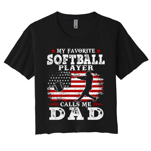 Softball Player Calls Me Dad Crop Top