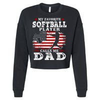 Softball Player Calls Me Dad Cropped Pullover Crew