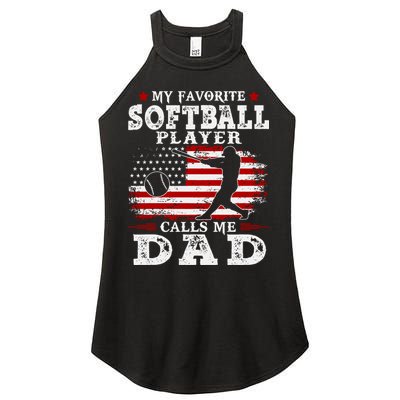 Softball Player Calls Me Dad Women's Perfect Tri Rocker Tank