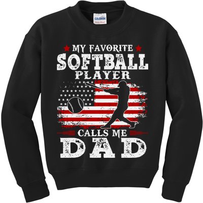 Softball Player Calls Me Dad Kids Sweatshirt