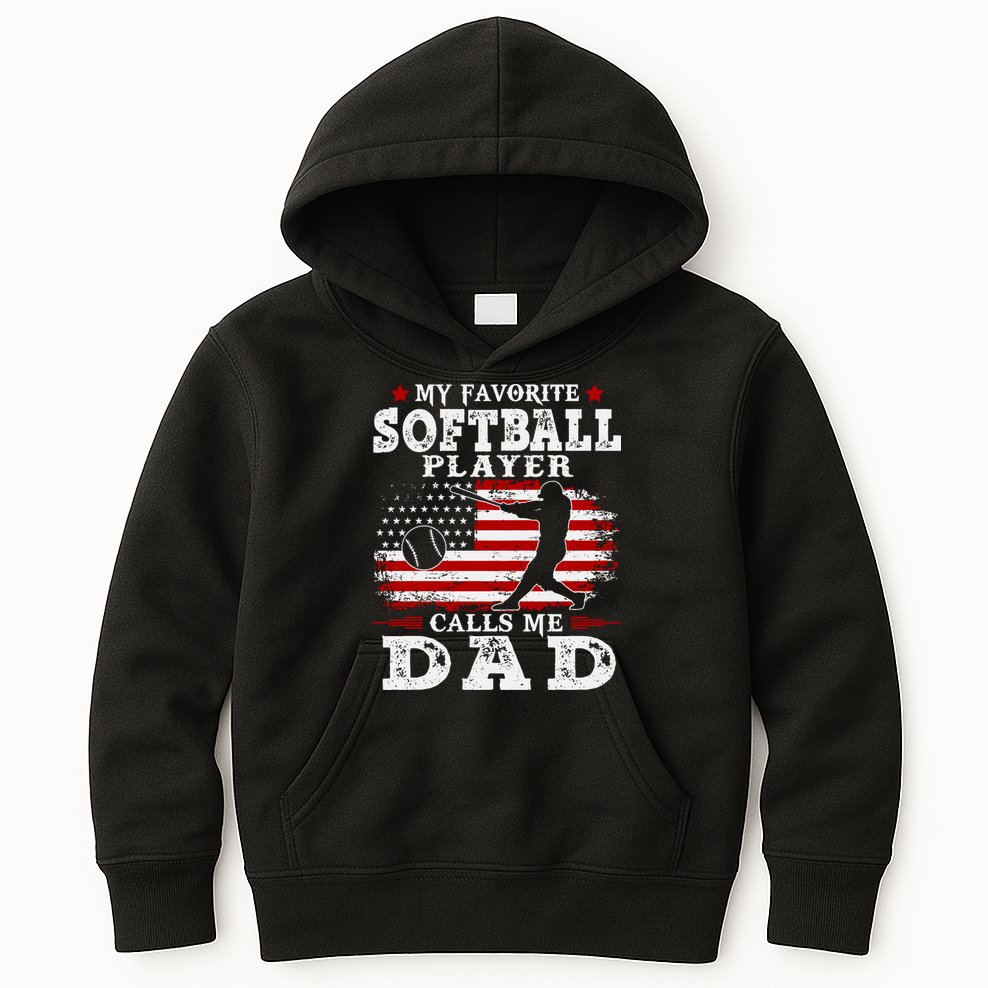 Softball Player Calls Me Dad Kids Hoodie