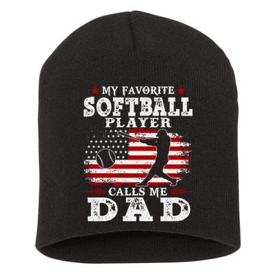 Softball Player Calls Me Dad Short Acrylic Beanie