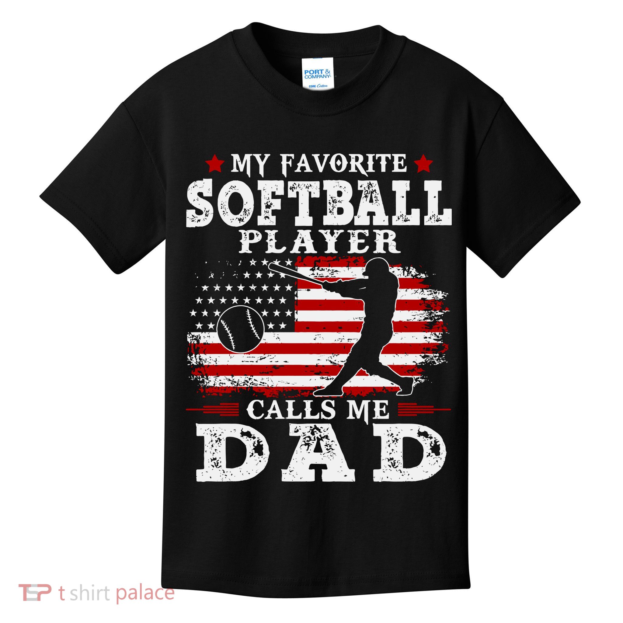 Softball Player Calls Me Dad Kids T-Shirt