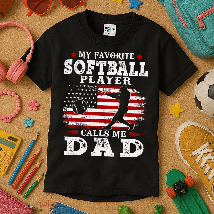 Softball Player Calls Me Dad Kids T-Shirt