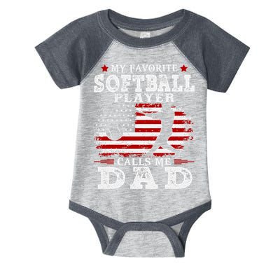 Softball Player Calls Me Dad Infant Baby Jersey Bodysuit