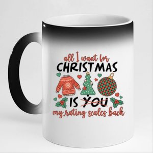 School Psychologist Christmas Rating Scales 11oz Black Color Changing Mug