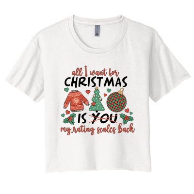 School Psychologist Christmas Rating Scales Women's Crop Top Tee