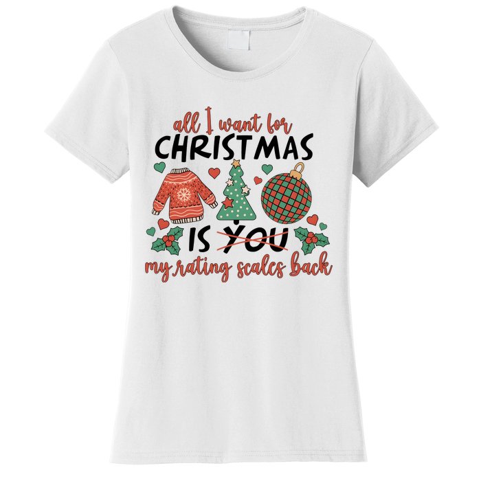 School Psychologist Christmas Rating Scales Women's T-Shirt