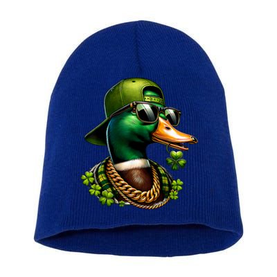 Saint Patricks Call Me Lucky Mallard Duck St PatrickS Day Short Acrylic Beanie