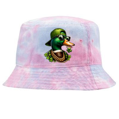 Saint Patricks Call Me Lucky Mallard Duck St PatrickS Day Tie-Dyed Bucket Hat