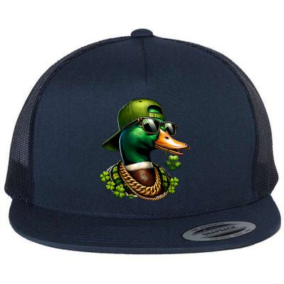 Saint Patricks Call Me Lucky Mallard Duck St PatrickS Day Flat Bill Trucker Hat