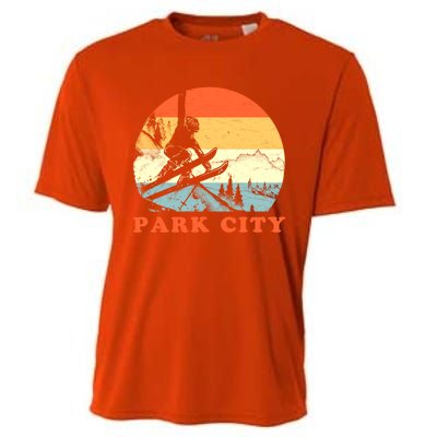 Ski Park City Utah Vintage Snow Skiing Vacation Gift Cooling Performance Crew T-Shirt