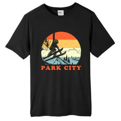 Ski Park City Utah Vintage Snow Skiing Vacation Gift Tall Fusion ChromaSoft Performance T-Shirt