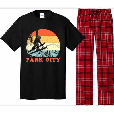 Ski Park City Utah Vintage Snow Skiing Vacation Gift Pajama Set