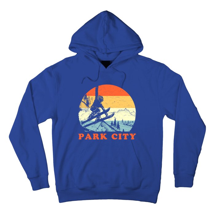 Ski Park City Utah Vintage Snow Skiing Vacation Gift Hoodie