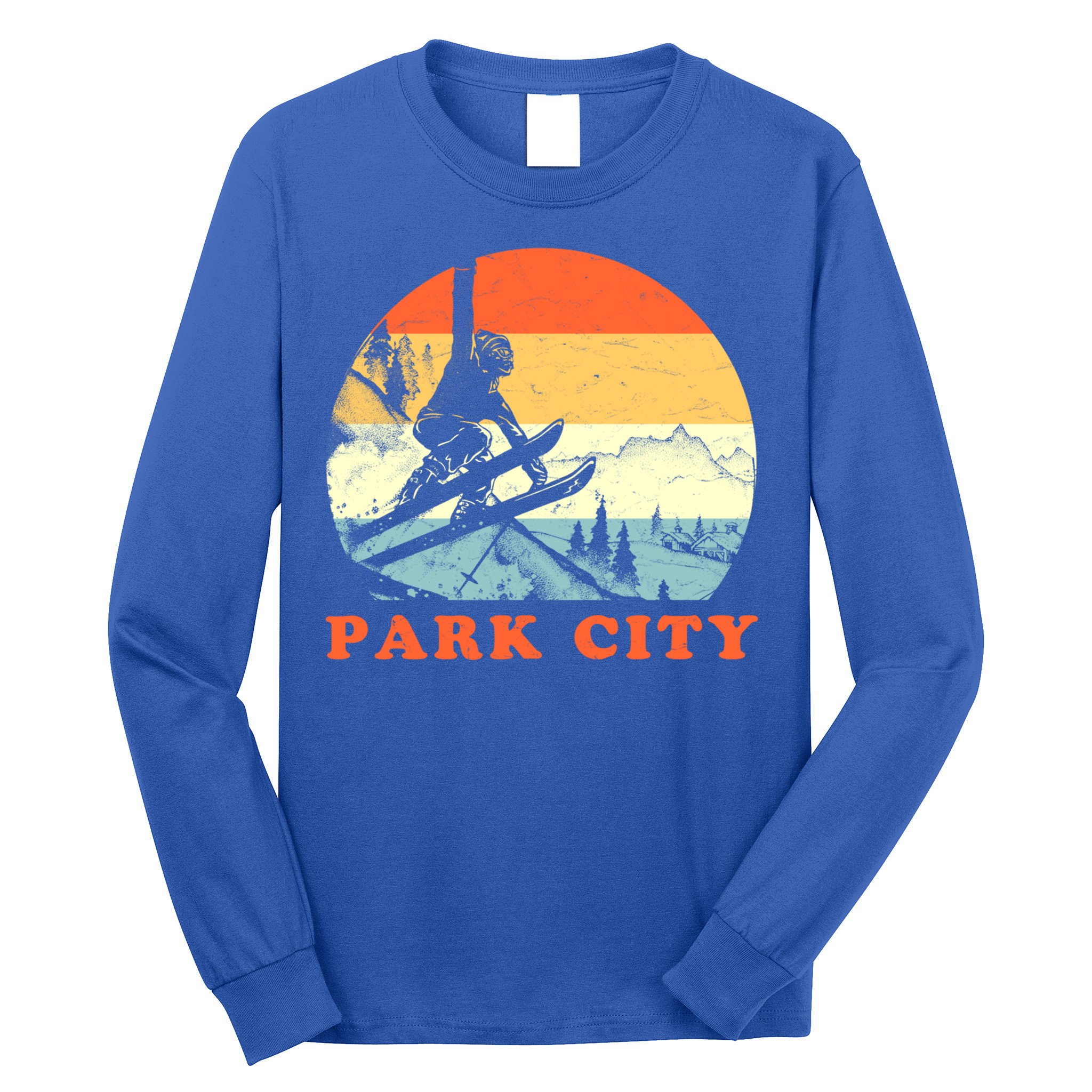 Ski Park City Utah Vintage Snow Skiing Vacation Gift Long Sleeve Shirt