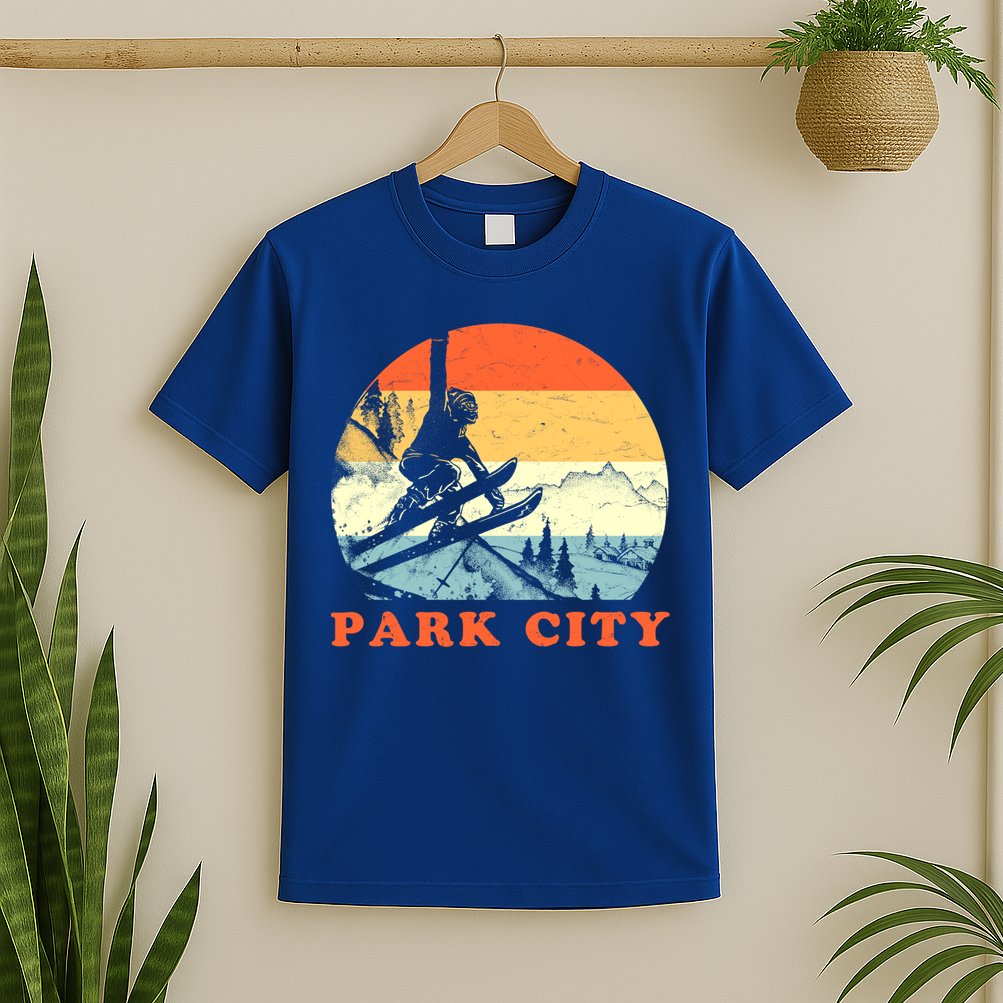 Ski Park City Utah Vintage Snow Skiing Vacation Gift T-Shirt