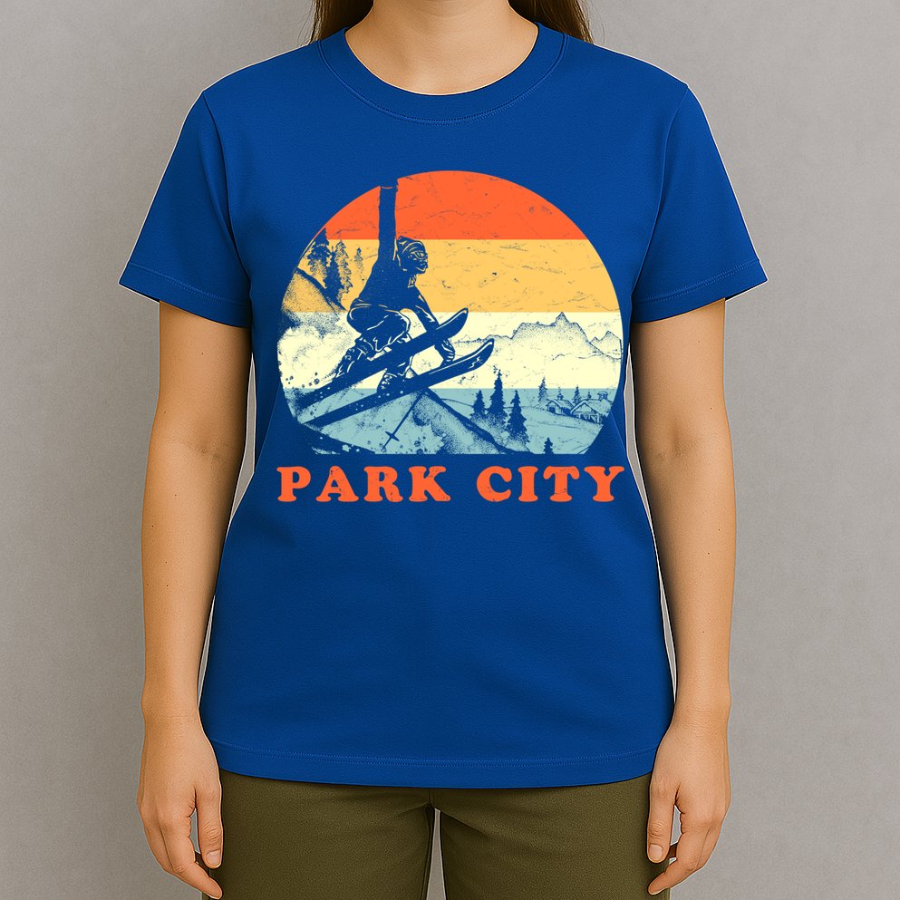 Ski Park City Utah Vintage Snow Skiing Vacation Gift T-Shirt