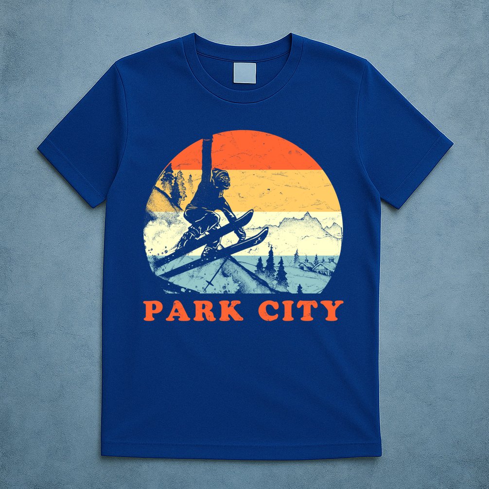 Ski Park City Utah Vintage Snow Skiing Vacation Gift T-Shirt
