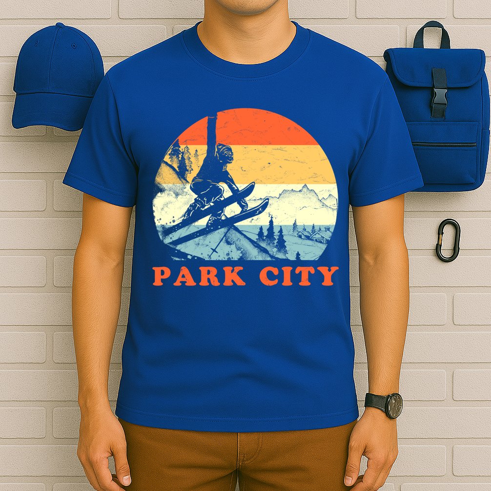 Ski Park City Utah Vintage Snow Skiing Vacation Gift T-Shirt