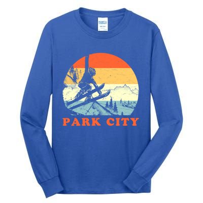 Ski Park City Utah Vintage Snow Skiing Vacation Gift Tall Long Sleeve T-Shirt