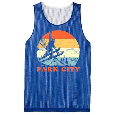 Ski Park City Utah Vintage Snow Skiing Vacation Gift Mesh Reversible Basketball Jersey Tank