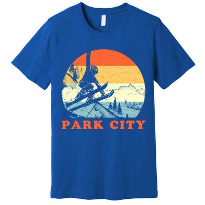 Ski Park City Utah Vintage Snow Skiing Vacation Gift Premium T-Shirt