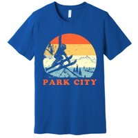 Ski Park City Utah Vintage Snow Skiing Vacation Gift Premium T-Shirt