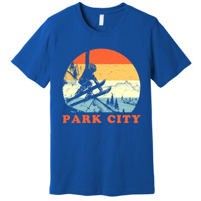 Ski Park City Utah Vintage Snow Skiing Vacation Gift Premium T-Shirt