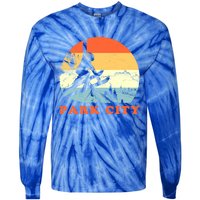 Ski Park City Utah Vintage Snow Skiing Vacation Gift Tie-Dye Long Sleeve Shirt