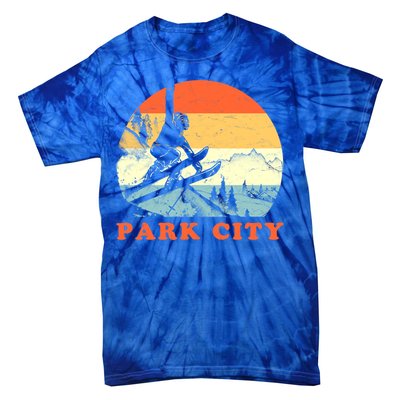 Ski Park City Utah Vintage Snow Skiing Vacation Gift Tie-Dye T-Shirt