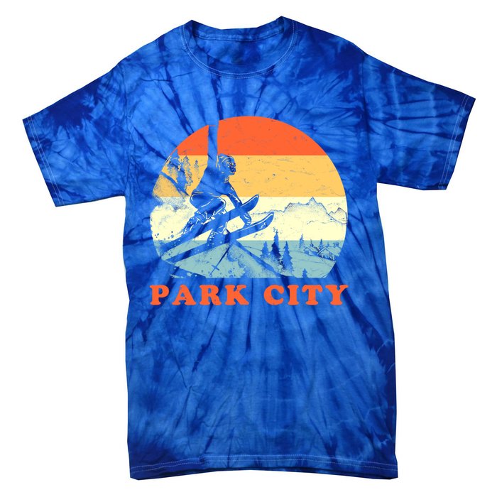 Ski Park City Utah Vintage Snow Skiing Vacation Gift Tie-Dye T-Shirt