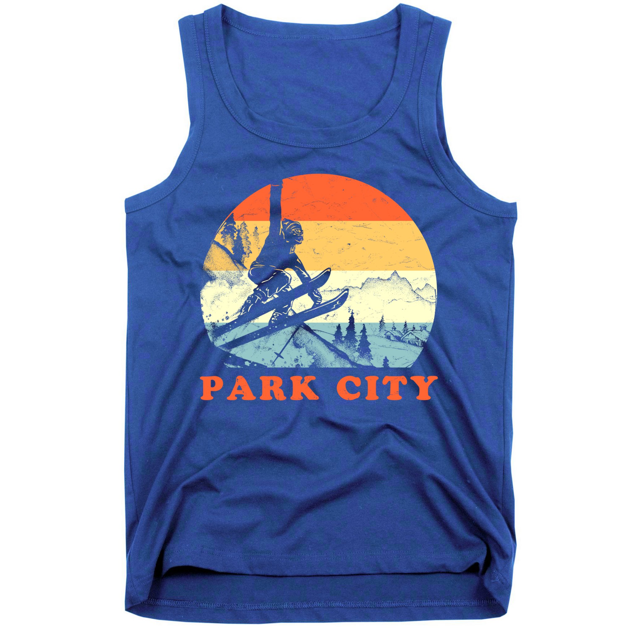 Ski Park City Utah Vintage Snow Skiing Vacation Gift Tank Top