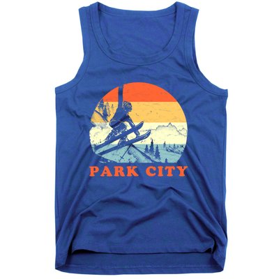 Ski Park City Utah Vintage Snow Skiing Vacation Gift Tank Top