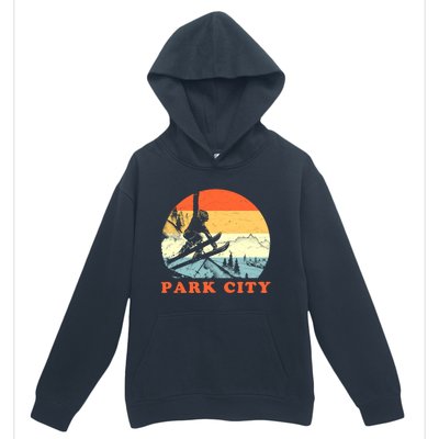 Ski Park City Utah Vintage Snow Skiing Vacation Gift Urban Pullover Hoodie