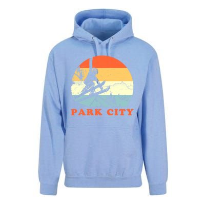 Ski Park City Utah Vintage Snow Skiing Vacation Gift Unisex Surf Hoodie