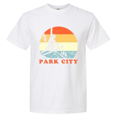 Ski Park City Utah Vintage Snow Skiing Vacation Gift Garment-Dyed Heavyweight T-Shirt