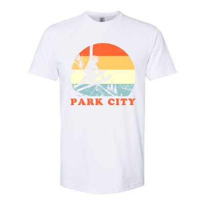 Ski Park City Utah Vintage Snow Skiing Vacation Gift Softstyle CVC T-Shirt